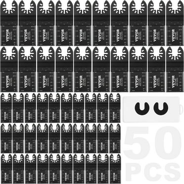 VEVOR 50PCS Oscillating Saw Blades, Universal Quick Release Oscillating Saw Blades, Multitool Tool Blades for Wood Plastic Aluminum, Fit Dewalt Bosch Milwaukee Hitachi Chicago Craftsman
