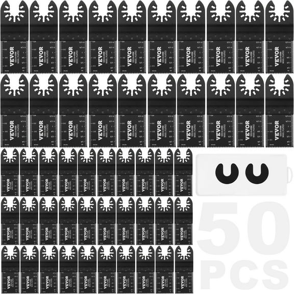 VEVOR 50PCS Oscillating Saw Blades, Universal Quick Release Oscillating Saw Blades, Multitool Tool Blades for Wood Plastic Aluminum, Fit Dewalt Bosch Milwaukee Hitachi Chicago Craftsman