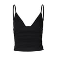 thumbnail image 6 of Lixiuxyad Casual Tank Tops Fashion Streetwear V Neck Solid Color Ribbed Cropped Tank Top For Casual Wear And Layering,Black, 6 of 6
