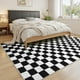 thumbnail image 2 of Alfombra Area Terrug a cuadros blancos y negros, 160 x 230 cm, 2 of 8