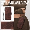 thumbnail image 6 of Designed for iPhone 16e Case Wallet, Flip Folio Cover with Embossed PU Leather Stand Credit Card Holders Slots Wrist Strap Full Body Protection Phone Case for iPhone 16e - Coffee, 6 of 10