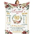 thumbnail image 1 of LHSHID 60th Happy Birthday Blanket for Woman 60th Birthday Decorations for Women 60 Year Old Birthday Gift Ideas for Her Wife Daughter Sister Friend Flower Soft Throw Blanket 50"x60", 1 of 8