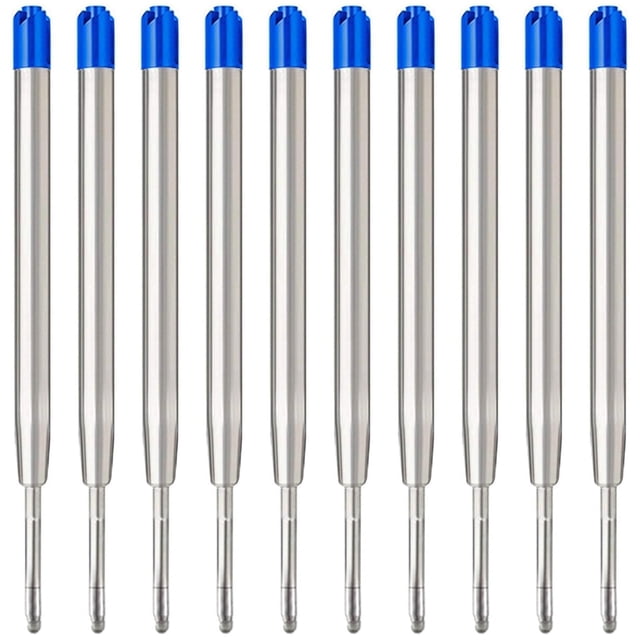 Recargas para bolígrafo MengRan de tinta azul de 3,9" 1 mm punta media, paquete de 10