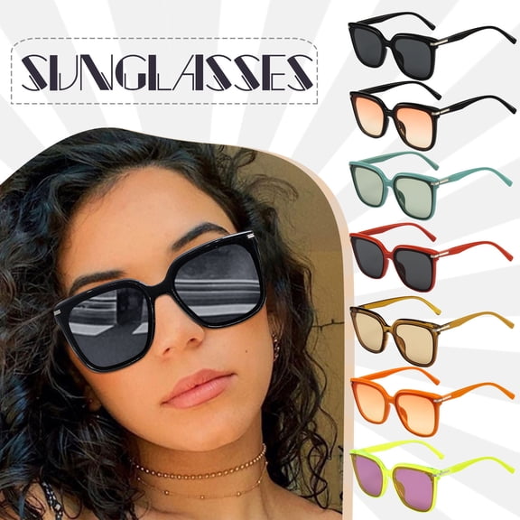 Lumistal Oversized Sunglasses Women Retro Eyewear Vintage Glasses Beach Sunglasses Square Frame Sunglasses for Women UV Protection Lightweight Sunnies for Women Orange One Size