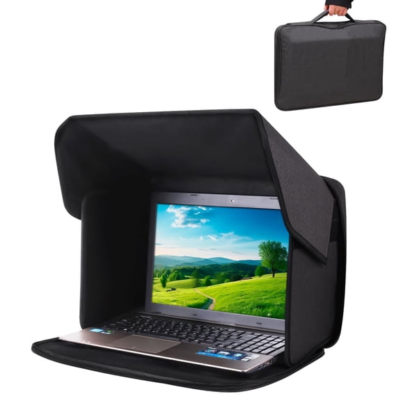 EEEkit 12-14in Laptop Bag, Foldable Hard Shell Laptop Case with Sun Shade Hood, Portable Laptop Sleeve for Outdoor Work