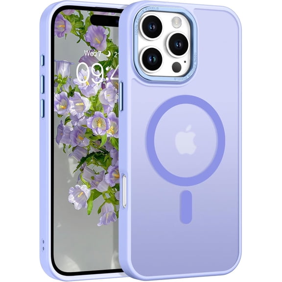 Magnetic for iPhone 16 Pro Max Case,(Compatible with MagSafe) (Military Grade Drop Protection) Slim Translucent Matte Shockproof with Anti-Fingerprint Phone Case 6.9",Purple