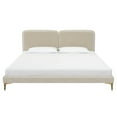 thumbnail image 3 of CosmoLiving by Cosmopolitan Coco Upholstered Bed Frame, King, Ivory Velvet, 3 of 18
