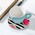 thumbnail image 5 of GZHJMY 1Pc Round Watercolor Paint Watermelon Pieces Ceramic Coasters with Cork-Backed for Coffee Drink, Cup Mat Absorbent Stone Coasters, 5 of 6