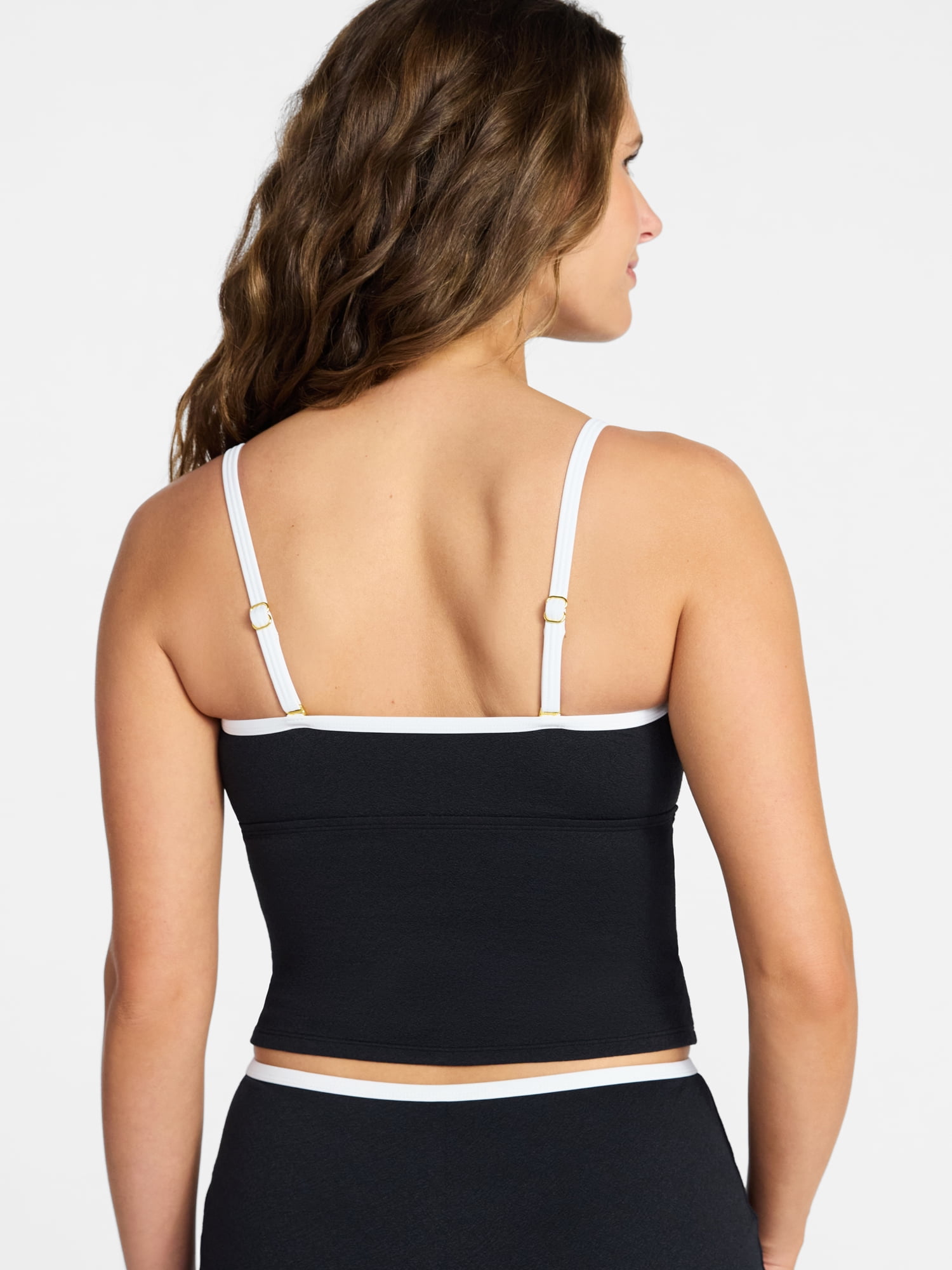 Time and Tru Women's and Women's Plus Size Bandeau Tie Tankini Top, Sizes XS-3X