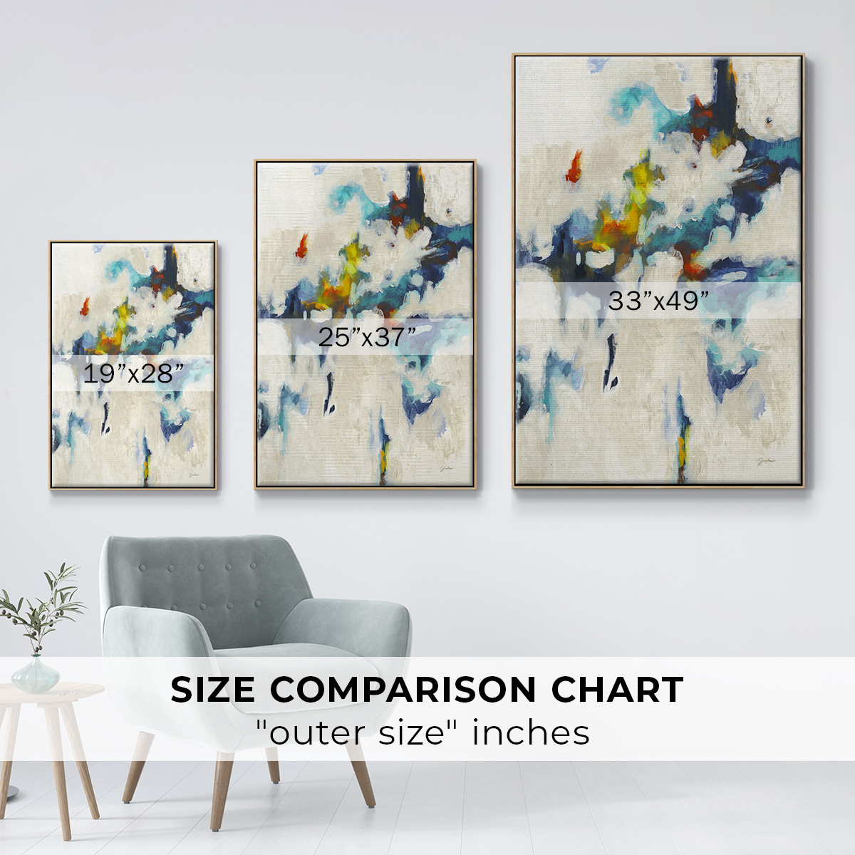 Find & Seek Framed Premium Gallery Wrapped Canvas - Ready to Hang - 25 x 37 - Natural Wood Floating Frame