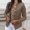 Khaki, variant on Aboser Cropped Blazer Jackets for Women Lapel Long Sleeve Suit Solid Fitted Cardigan Single Breasted Work Office Jacket with Pockets