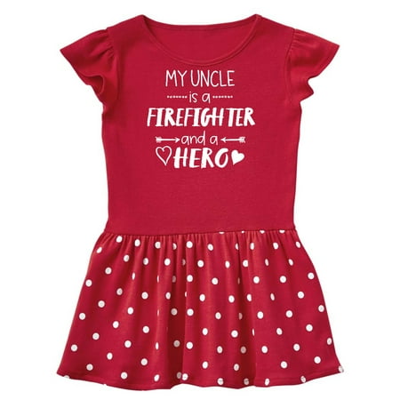 

Inktastic My Uncle is a Firefighter and a Hero Gift Baby Girl Dress