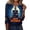 Blue #026, variant on Shirts for Women Halloween Funny 3/4 Sleeve Tops Spooky Halloween Printed Pullover Horror Button V Neck T Shirts Holiday Three Quarter Length Blouses, XL