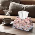 thumbnail image 4 of ZUXONGSY Rooster Flower Tissue Box Covers Rectangle Leather Tissue Box Cover PU Waterproof Tissue Cover Convenient to Use Tissue Case Organizer for Home Bathroom Car, 4 of 7