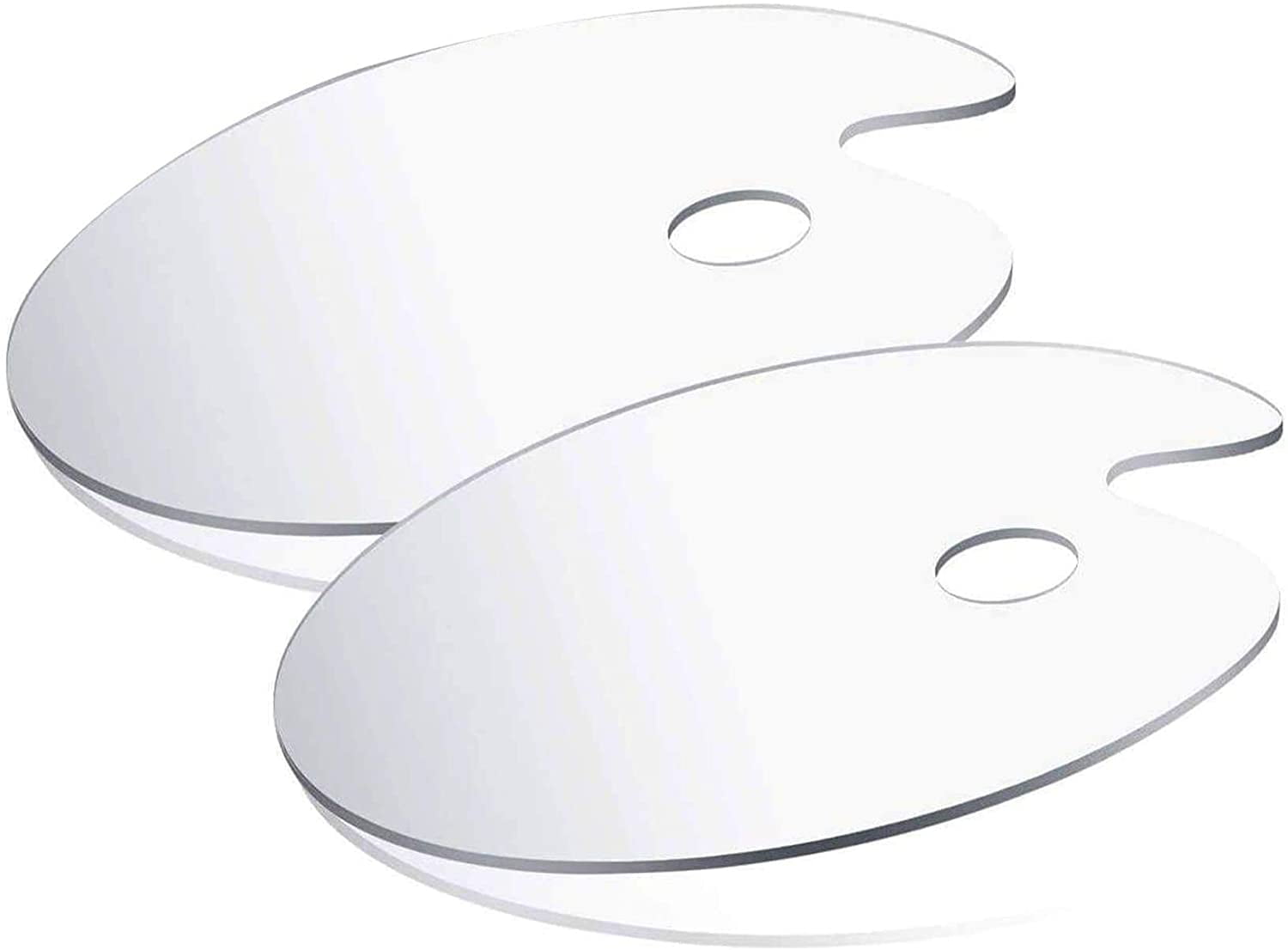 2 Pack Clear Acrylic Painting Palettes 12" X 8", French Style Oval