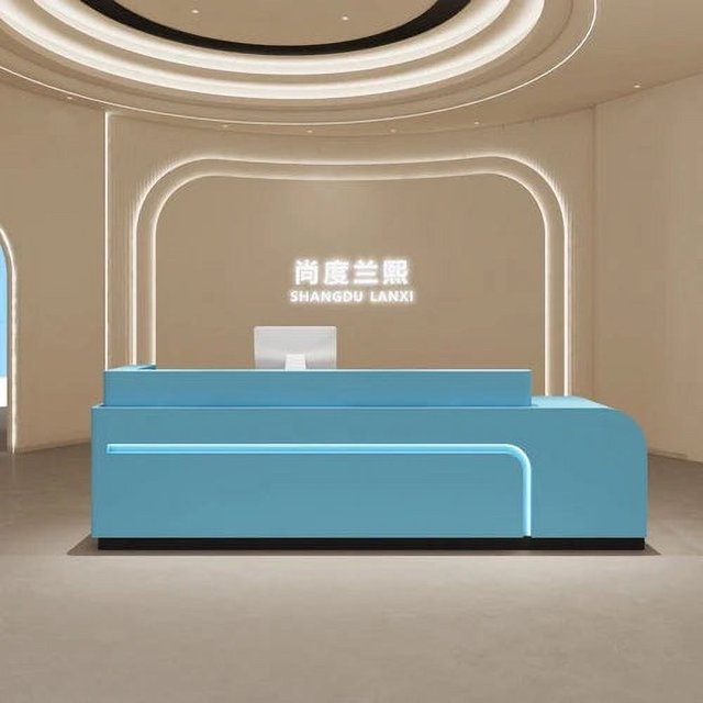 Commercial Hotel Reception Desk Beauty Salon Luxury Lectern Information Simple Reception Desk Modern Mostrador Room Furniture My Lux Decor Round