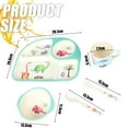thumbnail image 4 of A bamboo fiber children's tableware set baby divided plate cartoon five-piece set, 4 of 5