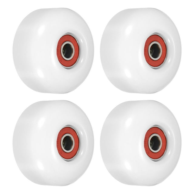 Unique Bargains Roue de Planche à Roulettes 52mm avec Roulements ABEC-9 Roues de Rue pour Planche à Roulettes Roue Cruiser 95A, Blanc Rouge 4 Pack