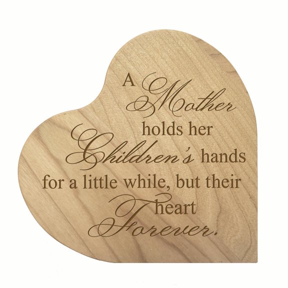 LifeSong Milestones Inspirational Engraved Wood Heart for Home Office Desk Table Décor - Happiness Is (Maple)