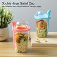 thumbnail image 3 of Monstrate Taza de ensalada sin olor de PP para desayuno y yogur para llevar - Retiene la frescura Cuchara portátil con Mostrada naranja rosa 500ml, 3 of 6