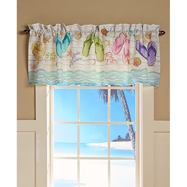 Flip Flop Valance Beach Sandal Summer Bath Decor Shell Walmart Com Walmart Com
