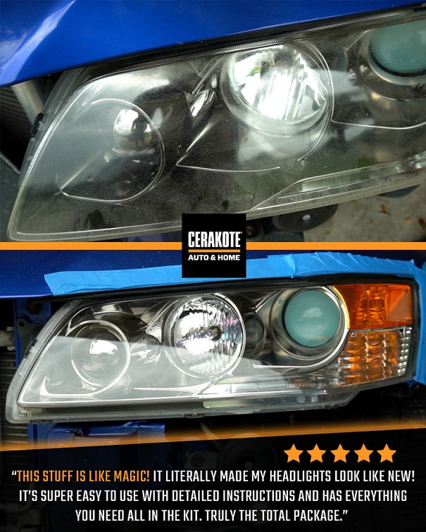  Customer reviews: CERAKOTE® Ceramic Headlight Restoration Kit –  Guaranteed To Last As Long As You Own Your Vehicle – Brings Headlights back  to Like New Condition - 3 Easy Steps 