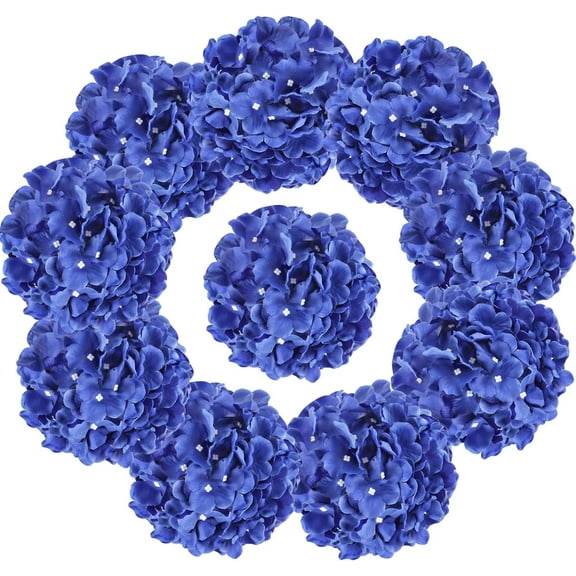 10pcs Hydrangea Artificial Flowers Ivory White Fake Hydrangea Silk Flowers Heads with Stems Faux Flowers Centerpiece Table Decorations for DIY Wedding Baby Shower Party Shop Home (Ivory)