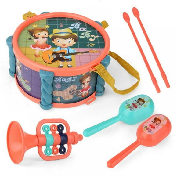 Kids Drum Toy Drum Set with Carry Strap Stick, Musical Instrument Sets Hammer Toys for Kids Toddlers Gift