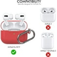 thumbnail image 2 of SHENMO Airpods Pro Lightning Resistant Case, Compatible with Airpods Pro 2019 [Front LED Visible] Apple AirPods Pro Shockproof Case with Carabiner, Red, 2 of 5
