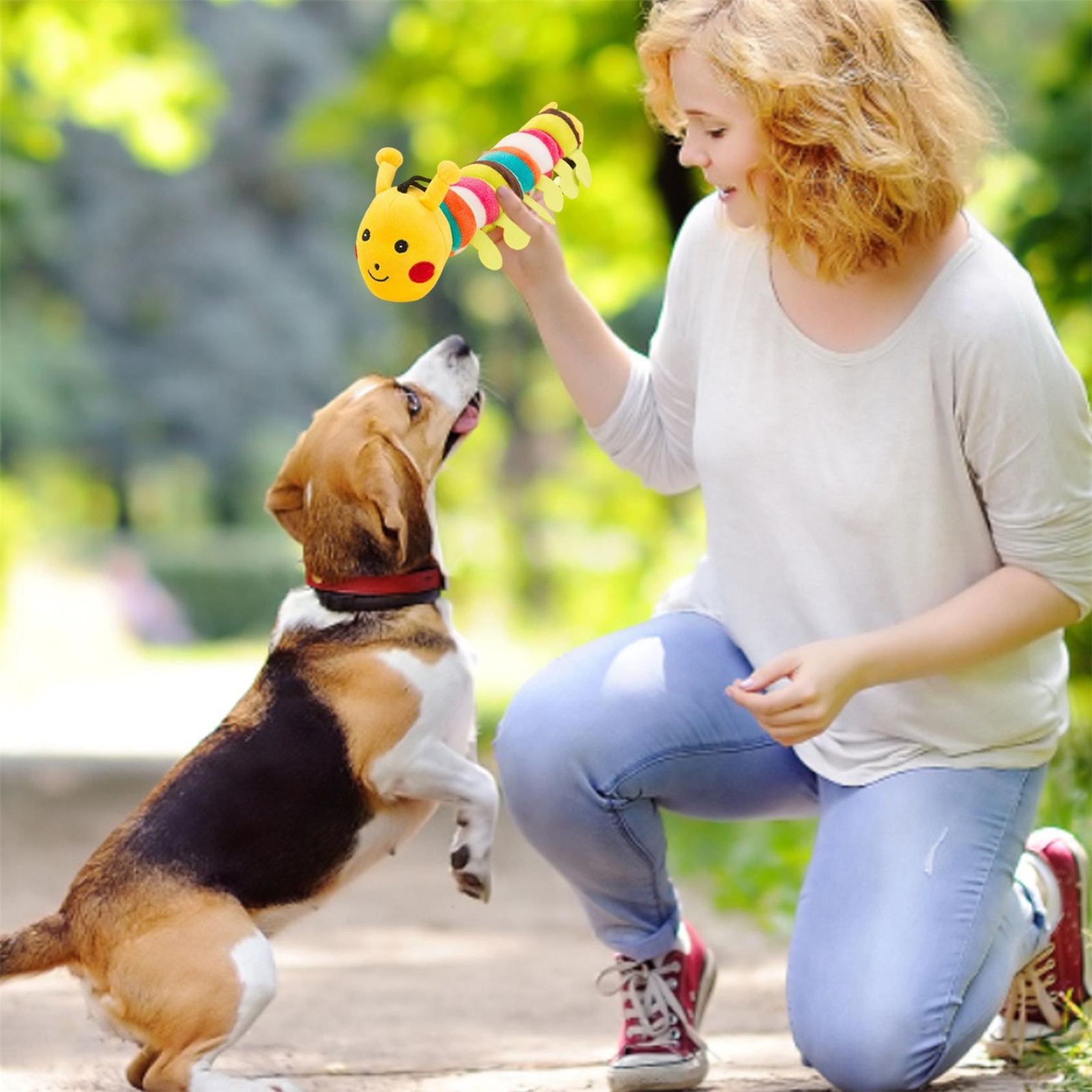 Colorful Squeaky Dog Toy Toy Long Chew Toy Yellow Toy Medium and Large Dogs for Training to Keep Fit Soft Stuffed Chew Plush Toy for Puppy Dogs Plaything,yellow,1pc