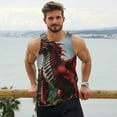thumbnail image 6 of KLL Majestic Red Dragon Print Men's Muscle Gym Workout Stringer Tank Tops Bodybuilding Fitness T-Shirts Tank Tops Men-X-Large, 6 of 7