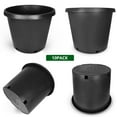 Garden Plastic Planter Nursery Pots 10 Pcs 15 Gallon Round Black