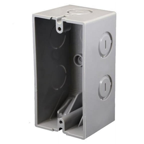 Cantex 3012627 12 cu. in. Work Rectangle Thermoplastic 1 Gang Utility Handy Box, Gray