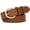 B-g Brown, variant on Women Black Casual Leather Belt with Gold Buckle Ladies Dress Belt for Jeans Pants