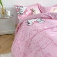 thumbnail image 3 of Cute Sanrio Hello Kitty Bedding Set Cotton Four Piece Bedding Double Pillowcase Bed Linens Girl Dorm Bedclothes Home Textile, 3 of 6