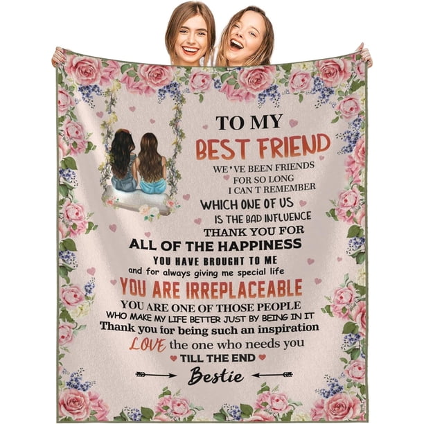 LHSHID Best Friend Blanket Best Friend Birthday Gifts for Women Friendship Gifts for Women Friends Blankets for Bed Sofa Couch Travel 40x50in