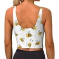 thumbnail image 3 of Bixox Women's Bee Pattern Fitness Navel Tank Top U-Back Yoga Tank Top Sweatshirt Sports Bra, 3 of 7