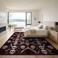 thumbnail image 3 of ODIKA 9'x12' Washable Area Rug Horror Gothic Skull Novelty Goth Vintage Spooky Border Ghost Flowing Dynamic for Dining Room, Basement, Large Office, Non-Slip Chair-Friendly, 3 of 7