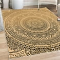 thumbnail image 1 of Mandala Decorative Rug, Abstract Floral Design with Themes Native South East Folkloric Illustration, Quality Carpet for Bedroom Dorm and Living Room, 6 Sizes, Peach Khaki, by Ambesonne, 1 of 4
