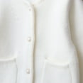 thumbnail image 5 of AINIYS Little Girls Crewneck Cardigan Sweaters Long Sleeve Kids Solid Button Knit Tops Outwear with Pocket White 11 Years, 5 of 9