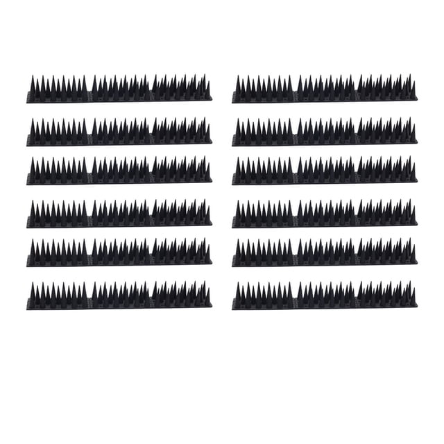 Riwesomey 12 piezas de tiras de disuasión de animales para exteriores, tiras de repuesto para balcón, patio, invernadero, jardín, granja, valla con Jardín y Patio Negro Riwesomey TO012124-06B