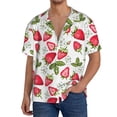thumbnail image 2 of Picia Strawberry1 Men's Linen Shirts Short Sleeve Cuban Beach Shirts Casual Shirts Button Down Shirt for Men Beach Summer Wedding Shirt-Small, 2 of 7