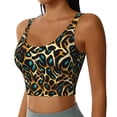 thumbnail image 2 of Balery Teal Leopard Pattern Racerback Sports Bras for Women - Padded Seamless High Impact Support for Yoga Gym Workout Fitness-X-Large, 2 of 8