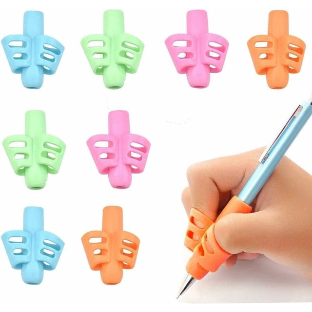 8 Uds. De empuñaduras de lápiz, ayuda para escribir, ayuda para escribir, soporte Universal para bolígrafo, soporte para dedo para niños, herramienta de escritura a mano para bolígrafos para niños JAMW Sencillez