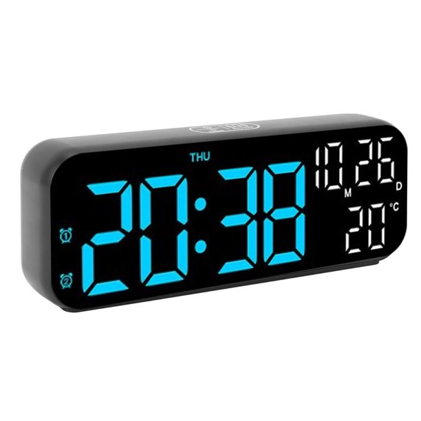 Despertador Electrónico, Reloj Digital, Control De Voz, Reloj De Alarma LED De Cuenta Regresiva Con Pantalla De Temperatura, Funciones Múltiples, Dos Juegos De Diseño De Reloj