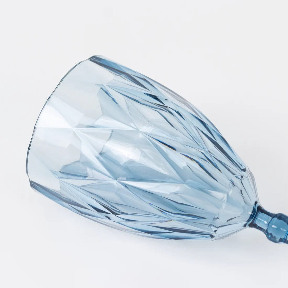 Balsa Circle 12 Dusty Blue 11oz Vintage Diamond Cut Plastic Wine Glasses Wedding Supplies