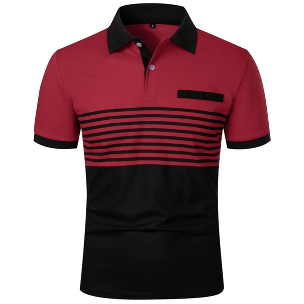 Camisas de Manga Larga para Hombres Casual Botón Sólido Suéter Camiseta Solapa, Poliéster Ligero para Primavera Verano