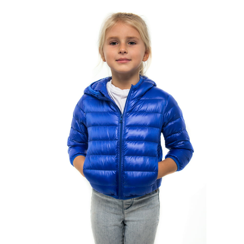 DASTI - DASTI Casual Hooded Kids Packable Down Jacket Zip Light Blue ...