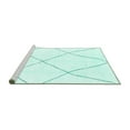 thumbnail image 2 of Ahgly Company Machine Washable Indoor Rectangle Solid Turquoise Blue Modern Area Rugs, 2' x 4', 2 of 4