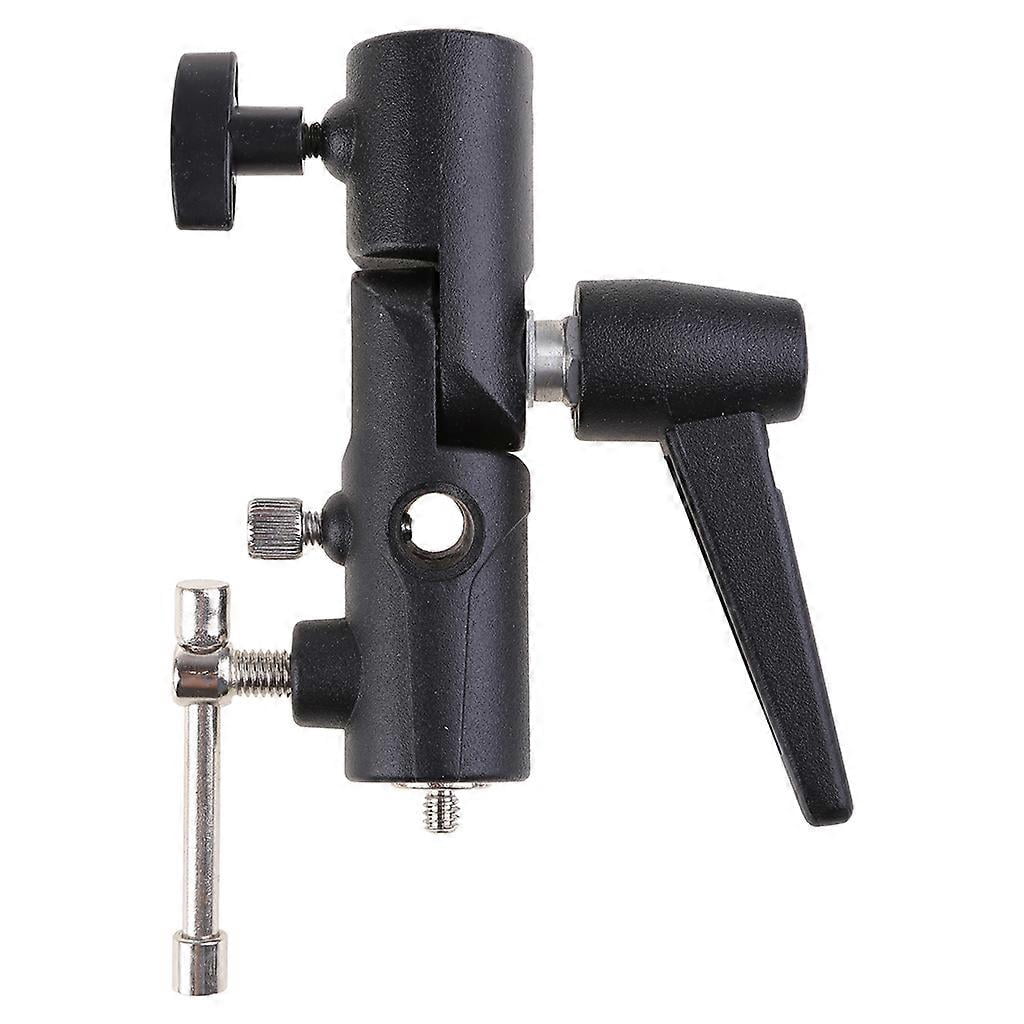 Soporte De Flash Con Zapata Caliente Y Paraguas, Adaptable A La Mayoría De Trípodes Y Soportes De Luz, Plástico Negro, ángulo Ajustable 180°